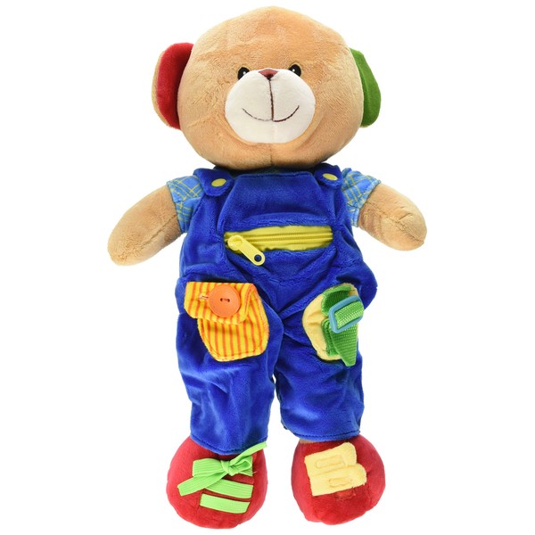 Linzy Toys 16" Basic Skill, Colorful Bear Educational Plush Animal