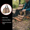 Nut Hugger Firewood Carrier Log Tote Bag, Waxed Canvas Wood