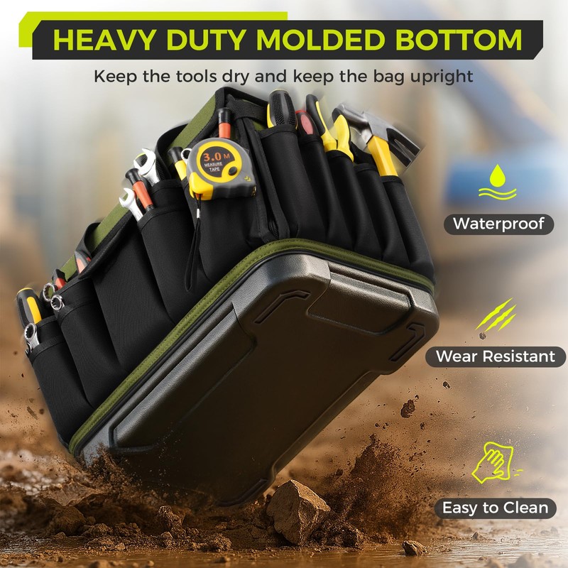 Heavy Duty Tool Bag 16-Inch, 46 Pockets Electrician Tool Bag