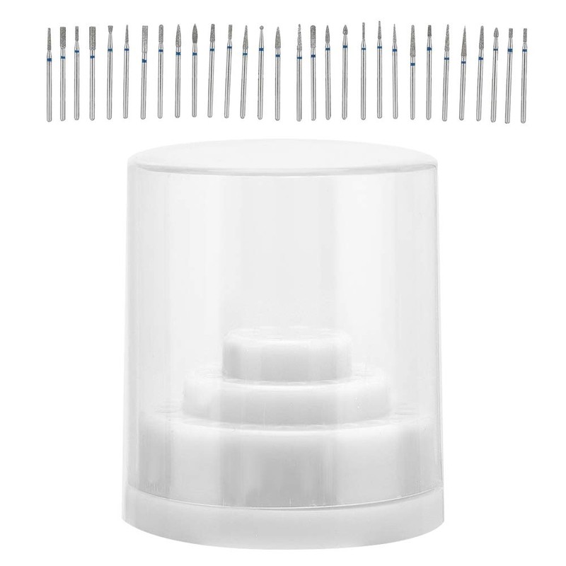 Nail Drill Holder, 48 Holes Dustproof Stand Display Organiser Box