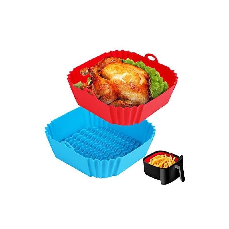 Boribim 2 PCS Reusable Silicone Air Fryer Liners - 8