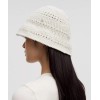 Lululemon Size S/M Cotton Crochet Bucket Hat, Light Ivory