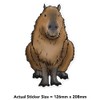 Large 210mm 'Sitting Capybara' Permanent Sticker Decal for Cars/Windows/Bins/Walls etc