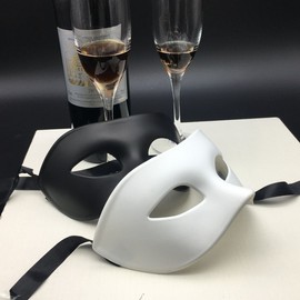 Zombie Party Christmas Costume Black Men's Half Mask - Adult Party White Stylish Personality Vintage Silver 10ea