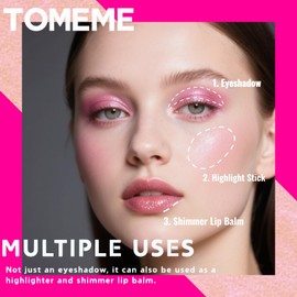 TOMEME 3 PCS Eye Shadow Stick, Hydrating Jelly Glaze Eyeliner Brightener Pencil Crayon, Easy to Blend Shimmer Eyeshadow Stick,Last All-Day