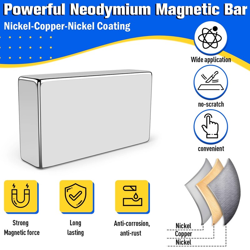 FINDMAG 12Pcs Strong Neodymium Magnets Bar, Heavy Duty Rare Earth