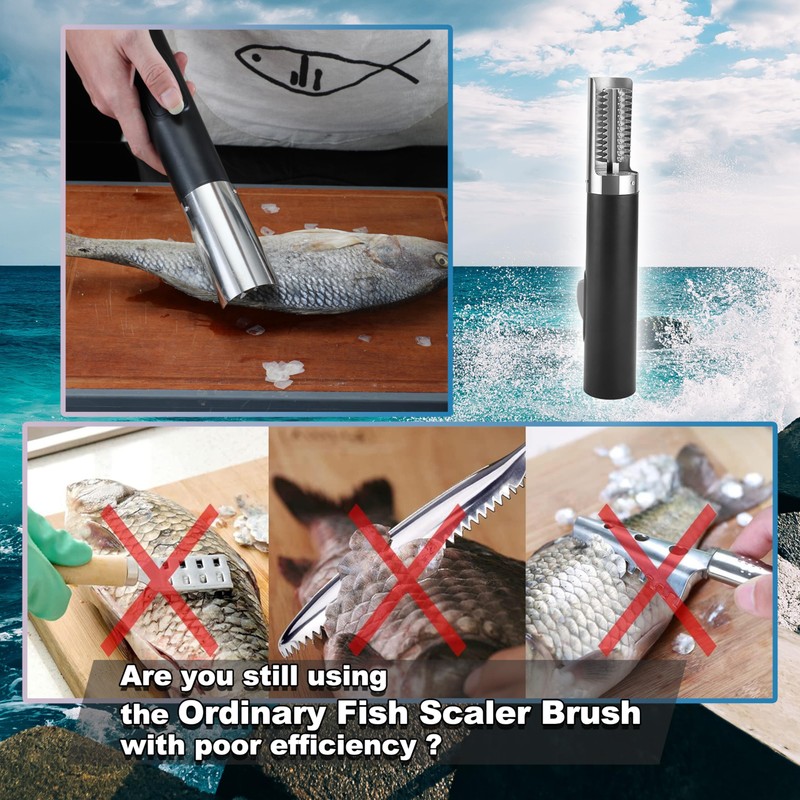 Powerful Electric Fish Scaler ，Cordless Fish Scaler Remover Easily Remove