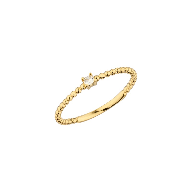 Gold&Dear 14KGP Slim Cubic Dot Ring Rose Gold M(No.11) /