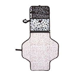 Nuby Portable Baby Changing Pad Station, Quick Wipe Clean Changing Mat with Built-in Pillow, Leopard Print