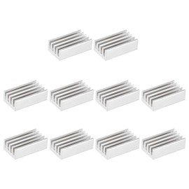 sourcing map Electronics Cooler Heatsink for MOS GPU IC Chip Silver 15 x 9 x 5 mm 10pcs