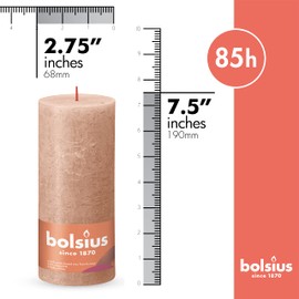 BOLSIUS 4 Pack Caramel Rustic Pillar Candles - 2.75 X 7.5 Inches - Premium European Quality - Includes Natural Plant-Based Wax - Unscented Dripless Smokeless 85 Hour Party and Wedding Candles