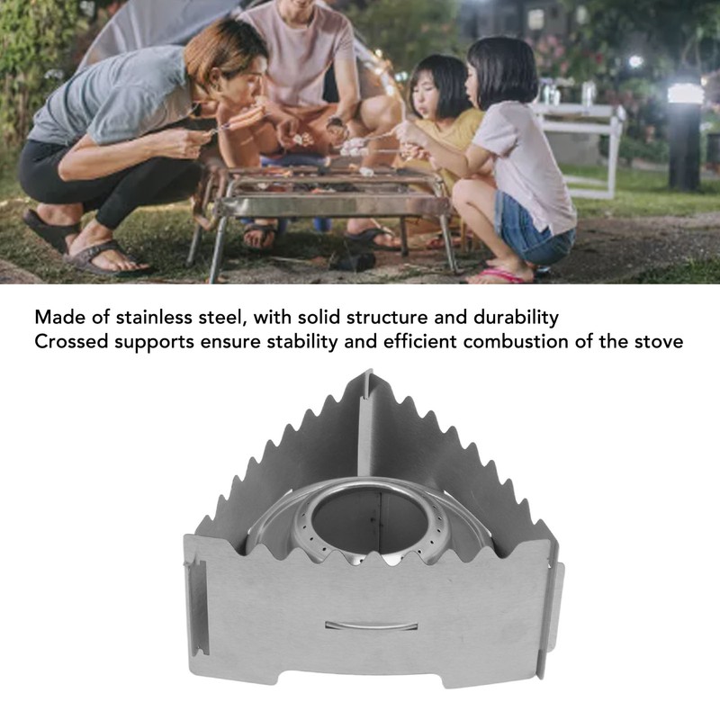 Outdoor Portable Camping Stove Stainless Steel Mini Backpacking Stove for