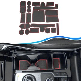 SXCY for 2021-2025 Kia Sorento Accessories Cup Holder Inserts Liner 2024 2025 Sorento Door Slot Mats 2025 Sorento Accessories Center Console Liners(7-Passenger Seats Only for LX/S Trim) (Red)