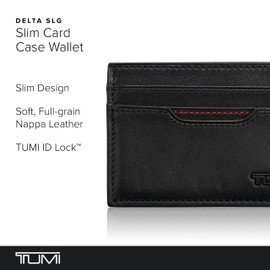 TUMI - Delta Slim Card Case Wallet - Leather Wallet for Travel - RFID Blocking Technology - ID Window, Card Slots - 3" x 4" - Black