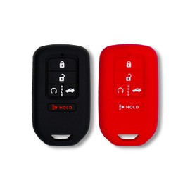 Autobase - Funda de silicona para llave Honda Accord Civic CR-V CRV Pilot Passport Insight EX EX-L Touring | Accesorio de coche | Funda de protección para llaves 2 piezas (negro y rojo)