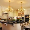 WUZUPS Crystal 5-Light Candle Chandelier Pendant Flushmount Ceiling Light Modern