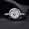 Raivari Moissanite Engagement Rings, 3.32 CTTW Bezel Setting Round Lab