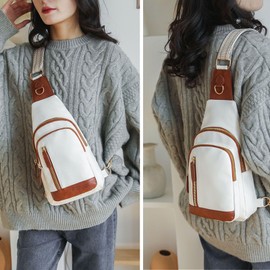 YUSSUNSNY PU Leather Sling Bag for Women Crossboday Bags Small Fanny Pack