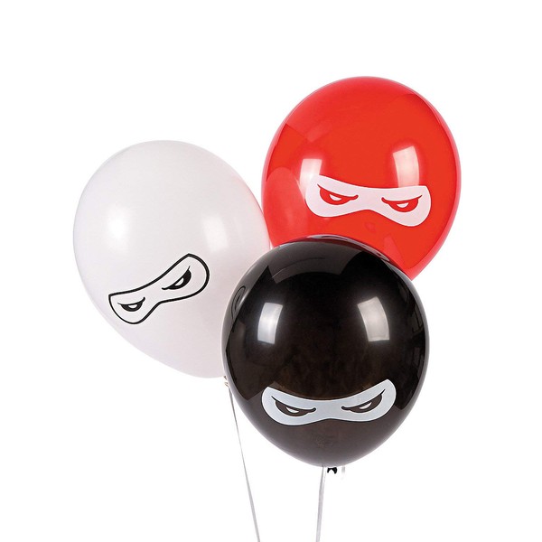 Fun Express BB13628879 Ninja Warriors 11 in. Latex Balloons 24 Pack