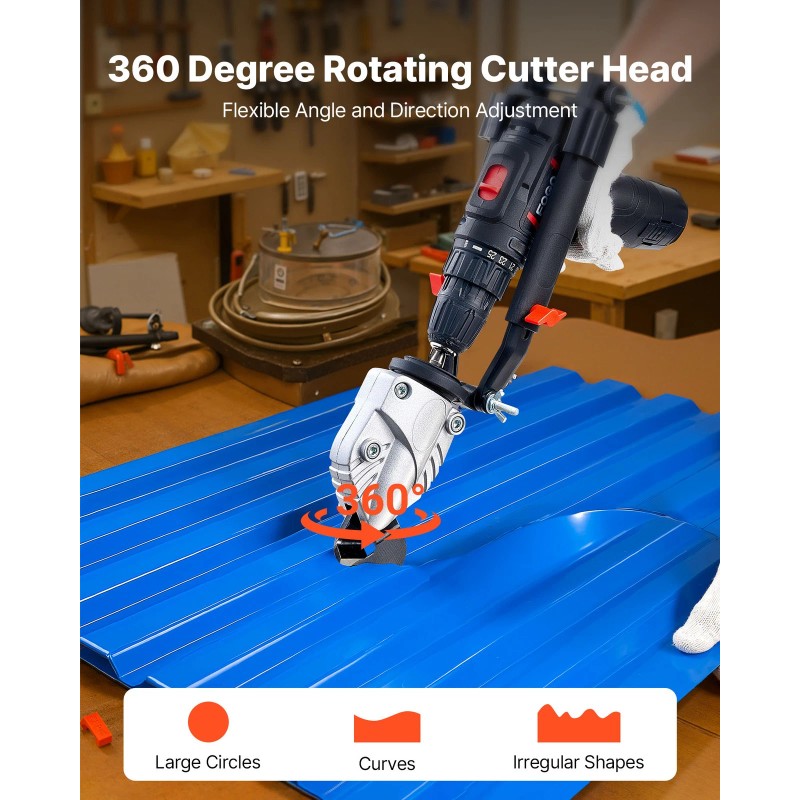 VEVOR Metal Shear Cutter Drill Attachment Sheet for Stainless Steel