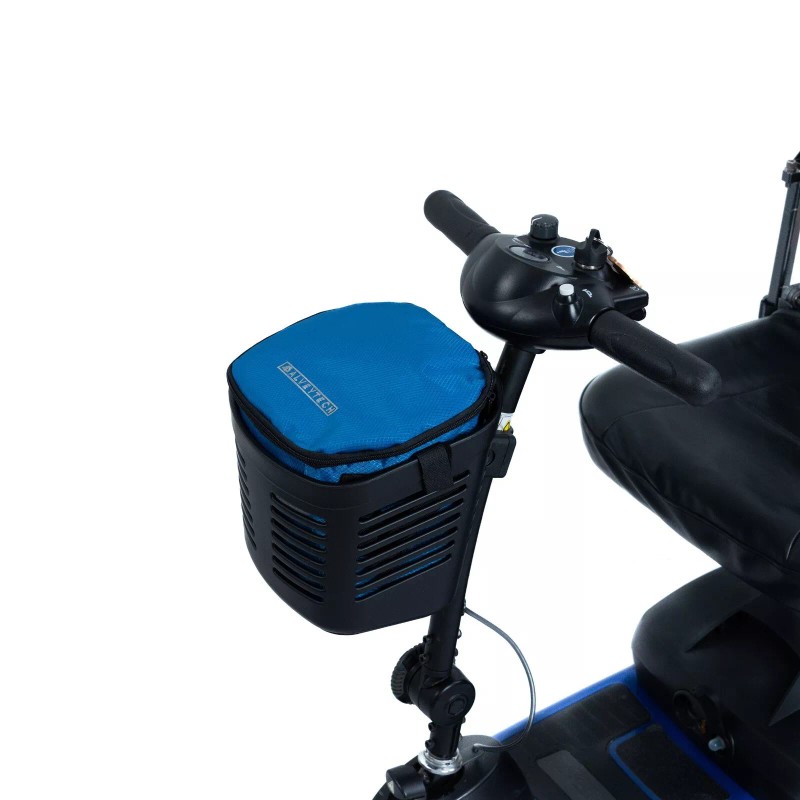 AlveyTech Insulated Front Basket Bag for Mobility Scooters with Round