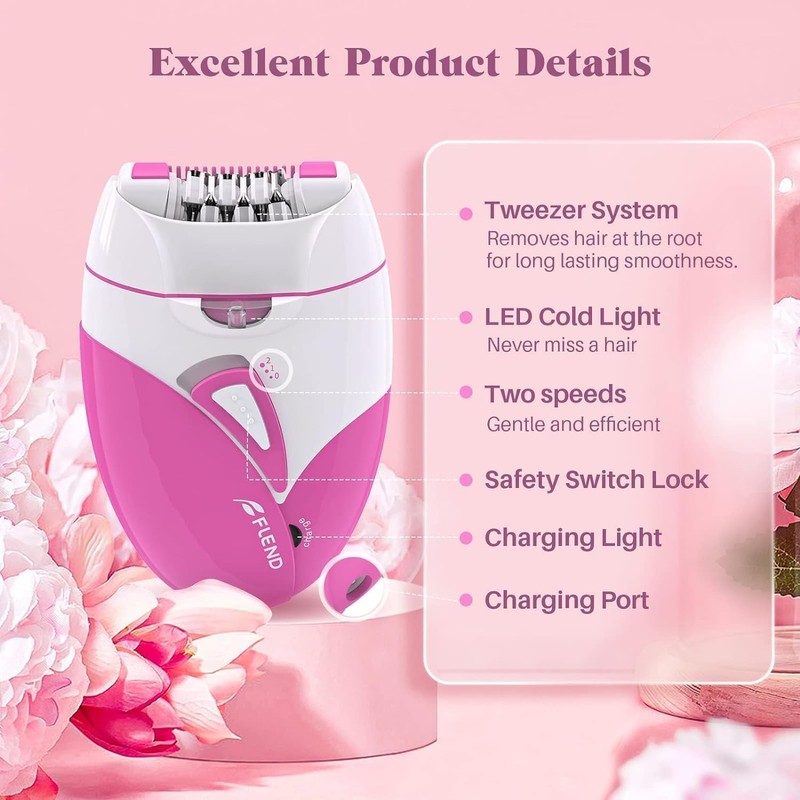 Epilator, 2 Speed Setting of Smooth Glide Face Ep-ilator for