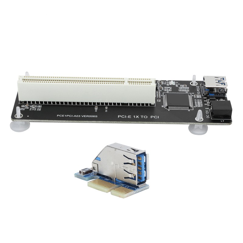 PCIE to Dual PCI Adapter Resin Riser Expansion Card with