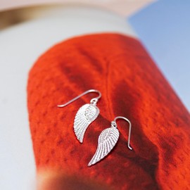 Tuscany Silver Women's Sterling Silver Angel Wing Drop Earrings