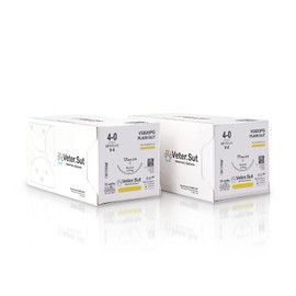 VeterSut Plain Gut, 4-0, 3/8 17mm Reverse Cutting, 12 Count, Veterinary Use