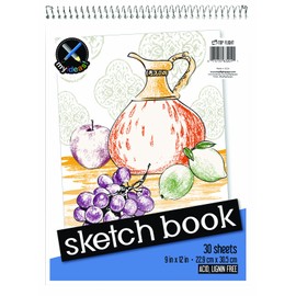 Top Flight Sketch Book, Heavy Back, Top Wire, 9 x 12 Inches, 30 Sheets (63201)