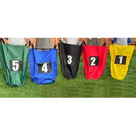 Jump Sack Race Bags, 5 PCS Outdoor, Garden Racing Jumping Bags for Kids, Sack Race Set for Outdoor Sports Day Party Games Family Reunions Games, Sturdy, Multi-Colored Numbered(1-5)