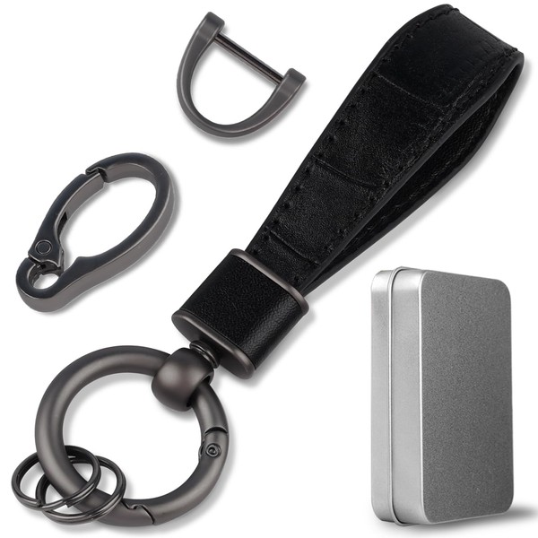 Aotoyou Short Key Chain, Leather Key Ring with Key Ring