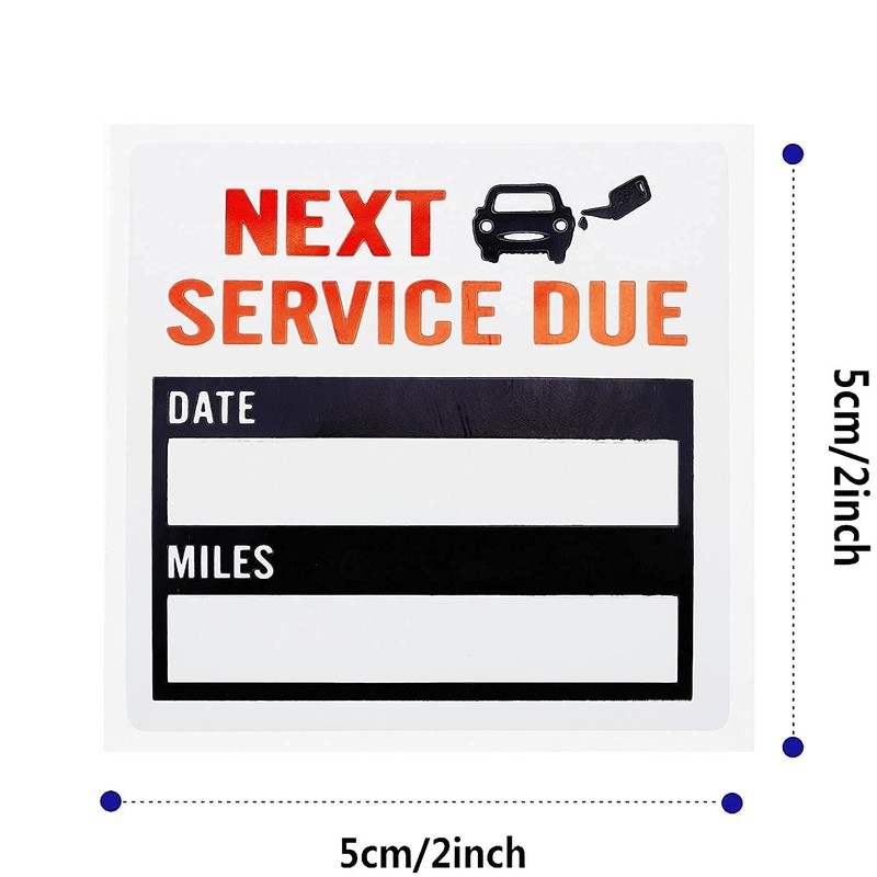 Oil Change Service Reminder Stickers - 300 Pcs 2x2 Black,