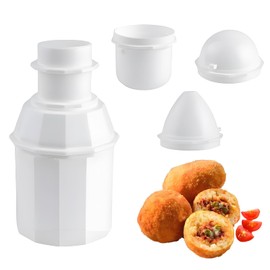 ZFRITP 4 Piece DIY Rice Ball Mould Set, 3-in-1 Multi-Purpose Arancini Maker, Onigiri Mould, Sushi Maker Set, Suitable for Making Rice Balls, Sushi, Meatballs (Round, Conical and Cylindrical)