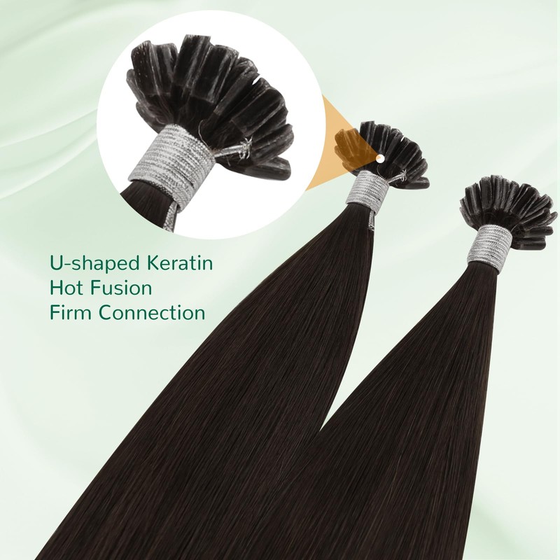 Easyouth U Tip Hair Extensions Brown Keratin Tip Hair Extensions