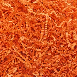 Bobobag - 1LB Crinkle Cut Paper Shred Filler Recyclable Gift Wrap Confetti Raffia Grass Shred Paper for Easter Baskets Filler Creative Eggs Decor(Orange)