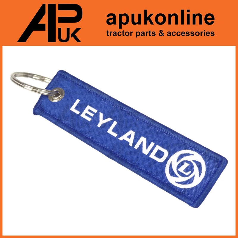 Blue & White Flexible Ribbon Tag Fabric Woven Keyring Loop