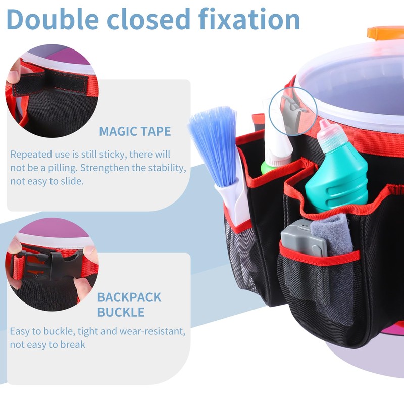 ZIORS Bucket Cleaning Tool Organizer,Wash Tool Caddy 5-Gallon Organizer,5 Gallon
