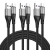 Cable USB a USB C, paquete de 3 cables de