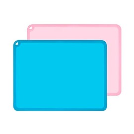 Non-Slip Silicone Placemats for Children Kids Baby, Large Silicone Sheets for Crafts Resin Jewelry Casting Molds Mat, Multi-Purpose Placemat for Children Baby, 2 Pack, Baby Pink&Blue
