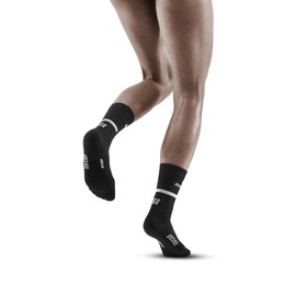 CEP - The Run Compression Socks Mid Cut for Women | Medium Length Running Socks with Compression | Regenerating Compression Socks for Women, black