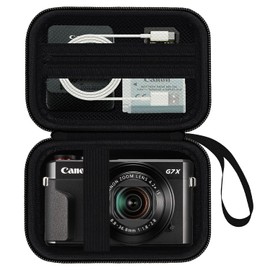 HESPLUS - Funda para cámara digital Canon PowerShot G7 X Mark II/ G7X Mark III/ G9 X Mark II, funda protectora para cámara Vlogging 4K, bolsa de almacenamiento de viaje, bolsillo de malla para cables,