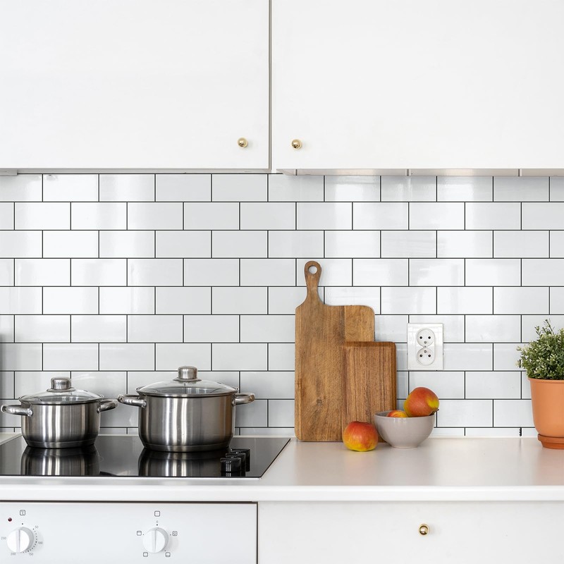 StyloVue 100 Pieces Peel and Stick Backsplash for Kitchen, 3"