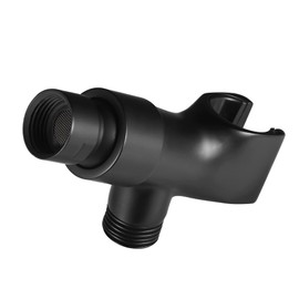 All Metal Shower Head Holder Bracket, Solid Brass Shower Arm Holder for Handheld Shower Head, Adjustable Shower Arm Mount with Brass Swivel Ball, Matte Black