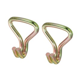 sourcing map Ratchet Double J Strap Hook Load 6613 Lbs Zinc Color for 2" Tie Down Strap Webbing Car Truck Trailer Pack of 2