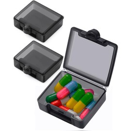 GeorgeX Organizadores de Píldoras 3 Piezas Pastillero de Viaje Portátil Bolso o Bolsillo para Guardar Vitaminas, Aceite de Hígado de Bacalao, Ssuplementos
