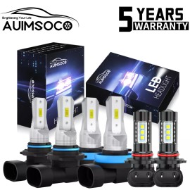 AUIMSOCO 9005 H11 9145 LED Headlight Bulbs Kit High Low Beam Fog Light Super Bright White