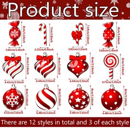 36 Pcs Candy Cane Christmas Decorations, Large Candy Cane Christmas Decorations Candy Cane Decorations, Candy Cane Tree Decorations, Candy Cane Lane Christmas Decorations for Lndoor Outdoor Decor