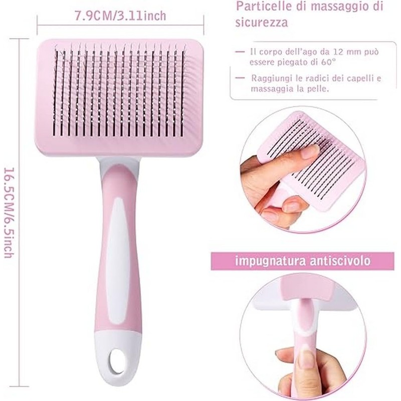 Vinabo Self-cleaning Pet Brush, Brush for Long and Short Hair,