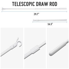 Keego Draw Rod for Cordless Window Blinds Down and Up Easy to Pull Pull Roller Blinds Rod for Window Shades Zebra Shades Cellular Shades 16 1/2-29 1/2 inches(Camel Gray,1pc)